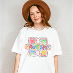 Autism Jigsaw Colorful Design - Autism Awareness Unisex Crewneck T-Shirt Sweatshirt Hoodie
