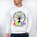 Autism Awareness Tree Design - Autism Awareness Unisex Crewneck T-Shirt Sweatshirt Hoodie