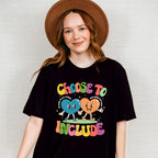 Choose To Include Hearts Design - Autism Awareness Unisex Crewneck T-Shirt Sweatshirt Hoodie