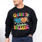 Choose To Include Hearts Design - Autism Awareness Unisex Crewneck T-Shirt Sweatshirt Hoodie