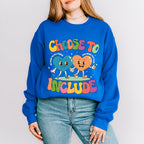 Choose To Include Hearts Design - Autism Awareness Unisex Crewneck T-Shirt Sweatshirt Hoodie