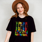 It's Okay To Be Different Crayon Design - Autism Awareness Unisex Crewneck T-Shirt Sweatshirt Hoodie