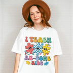 I Teach Au-Some Kids - Autism Awareness Unisex Crewneck T-Shirt Sweatshirt Hoodie