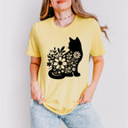 B&W Flower Cat - Cat Unisex Crewneck T-Shirt Sweatshirt Hoodie