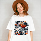 My Heart Is On That Court - Basketball Unisex Crewneck T-Shirt Sweatshirt Hoodie