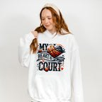 My Heart Is On That Court - Basketball Unisex Crewneck T-Shirt Sweatshirt Hoodie