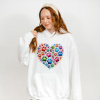 Colorful Paws In Heart - Dogs Unisex Crewneck T-Shirt Sweatshirt Hoodie
