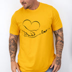 Love Heart Paw Hand - Dogs Unisex Crewneck T-Shirt Sweatshirt Hoodie