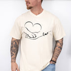 Love Heart Paw Hand - Dogs Unisex Crewneck T-Shirt Sweatshirt Hoodie