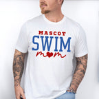 Mascot Swim Mom Red And Blue - Swimming Unisex Crewneck T-Shirt Sweatshirt Hoodie