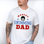 Mascot Swimming Dad Red And Blue - Swimming Unisex Crewneck T-Shirt Sweatshirt Hoodie