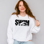 Swim B&W - Swimming Unisex Crewneck T-Shirt Sweatshirt Hoodie