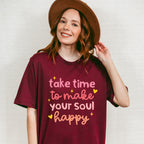 Take The Time To Make Your Soul Happy Hearts - Yoga Unisex Crewneck T-Shirt Sweatshirt Hoodie