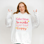 Take The Time To Make Your Soul Happy Hearts - Yoga Unisex Crewneck T-Shirt Sweatshirt Hoodie