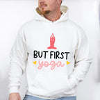 But First Yoga Pink Design - Yoga Unisex Crewneck T-Shirt Sweatshirt Hoodie