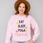 Eat Sleep Yoga Repeat - Yoga Unisex Crewneck T-Shirt Sweatshirt Hoodie