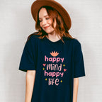 Happy Mind Happy Life - Yoga Unisex Crewneck T-Shirt Sweatshirt Hoodie