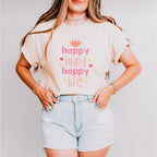 Happy Mind Happy Life - Yoga Unisex Crewneck T-Shirt Sweatshirt Hoodie