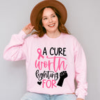 A Cure Worth Fighting For - Cancer Unisex Crewneck T-Shirt Sweatshirt Hoodie