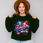 America US Flag With Stars 4Th Of July Unisex Crewneck T-Shirt Sweatshirt Hoodie
