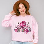 Breast Cancer Warrior Boxing Gloves And Flowers - Cancer Unisex Crewneck T-Shirt Sweatshirt Hoodie