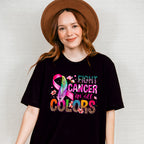 Fight Cancer In All Colors - Cancer Unisex Crewneck T-Shirt Sweatshirt Hoodie