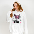 Find A Cure Butterfly Ribbon Heart - Cancer Unisex Crewneck T-Shirt Sweatshirt Hoodie