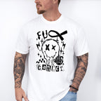 Fu Cancer Smiley - Cancer Unisex Crewneck T-Shirt Sweatshirt Hoodie