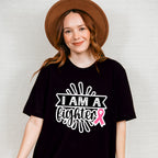 I Am A Fighter Ribbon - Cancer Unisex Crewneck T-Shirt Sweatshirt Hoodie