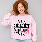 I Am A Fighter Ribbon - Cancer Unisex Crewneck T-Shirt Sweatshirt Hoodie