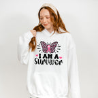 I Am A Survivor Ribbon Butterfly - Cancer Unisex Crewneck T-Shirt Sweatshirt Hoodie