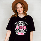 In October We Wear Pink Pumpkin Design - Cancer Unisex Crewneck T-Shirt Sweatshirt Hoodie