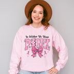 In October We Wear Pink Bowtie - Cancer Unisex Crewneck T-Shirt Sweatshirt Hoodie