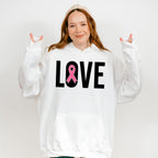 Love B&W Ribbon Design - Cancer Unisex Crewneck T-Shirt Sweatshirt Hoodie
