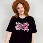 Peace Heart Ribbon - Cancer Unisex Crewneck T-Shirt Sweatshirt Hoodie