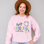Fight Cancer In All Colors Ribbons - Cancer Unisex Crewneck T-Shirt Sweatshirt Hoodie