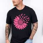 Pink Sunflower Ribbons - Cancer Unisex Crewneck T-Shirt Sweatshirt Hoodie
