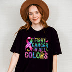 Fight Cancer In All Colors Colorful Design - Cancer Unisex Crewneck T-Shirt Sweatshirt Hoodie