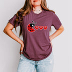Ladybug Pacman Design - Valentine's Day Unisex Crewneck T-Shirt Sweatshirt Hoodie
