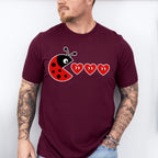 Ladybug Pacman Design - Valentine's Day Unisex Crewneck T-Shirt Sweatshirt Hoodie