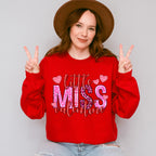 Little Miss Valentine Hearts - Valentine's Day Unisex Crewneck T-Shirt Sweatshirt Hoodie