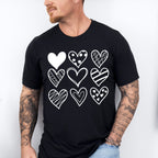 B&W Hearts - Valentine's Day Unisex Crewneck T-Shirt Sweatshirt Hoodie