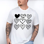 B&W Hearts - Valentine's Day Unisex Crewneck T-Shirt Sweatshirt Hoodie