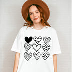 B&W Hearts - Valentine's Day Unisex Crewneck T-Shirt Sweatshirt Hoodie