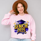 Senior 2025 Purple And Yellow - Graduation Unisex Crewneck T-Shirt Sweatshirt Hoodie