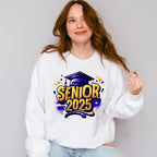 Senior 2025 Purple And Yellow - Graduation Unisex Crewneck T-Shirt Sweatshirt Hoodie