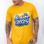Senior 2025 Blue And Yellow - Graduation Unisex Crewneck T-Shirt Sweatshirt Hoodie