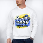Senior 2025 Blue And Yellow - Graduation Unisex Crewneck T-Shirt Sweatshirt Hoodie