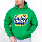Senior 2025 Blue And Yellow - Graduation Unisex Crewneck T-Shirt Sweatshirt Hoodie