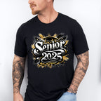 Senior 2025 Black And Yellow - Graduation Unisex Crewneck T-Shirt Sweatshirt Hoodie